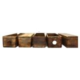 Lot of 5 vintage wood sewing machine drawers