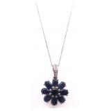 STERLING GENUINE SAPPHIRE NECKLACE