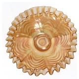 Vntg marigold carnival arc ruffle pattern bowl