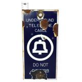 Vntg porcelain 3.5x7.75 Underground Telephone sign