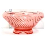 Vintage pink depression swirl bowl