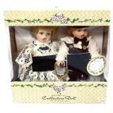 2 porcelain dolls in org box