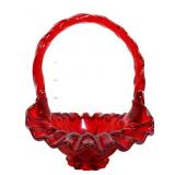 Fenton ruby red ruffle edge basket