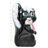 Vintage plastic black 12in skunk figure