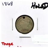 1868 3 cent nickel