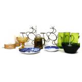 Mixed estate lot, inc green glass mugs