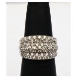 Sterling white sapphire ring, lab created