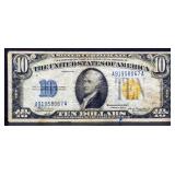 1934A North Africa gold seal $10 note