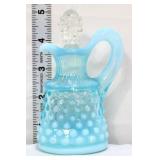Fenton blue opalescent hobnail cruet see pics