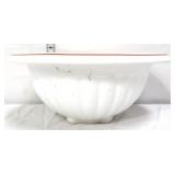 Vintage vitrock milk glass red stripe mixing bowl