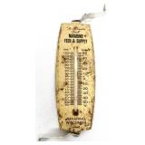 Vntg metal Navarino WI Feed & Supply thermometer