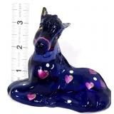 Fenton hyacinth painted hearts laying foal figure