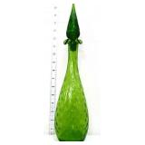 Vntg Empoli green 16in bubble glass genie bottle