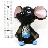 Fenton Worstell black mouse with bird on stomach