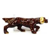 Vntg 15in long brown pointer dog planter