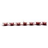 Lot of 7 amethyst glass cups with saucers