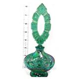 Fenton spruce green carnival perfume bottle