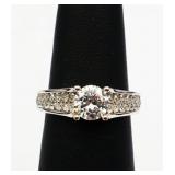 Sterling white sapphire ring, lab created