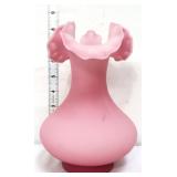 Fenton pink satin 8in vase