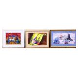3 piece framed art lot NO SHIPPING