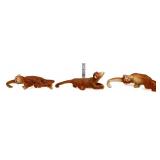 3 vntg Artmark monkey figures