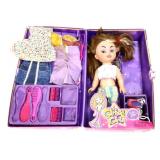 Glitzy Girl dress up doll box w/ contents