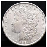 1889 Morgan silver dollar