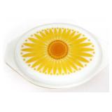 Vntg Pyrex 1.5qt daisy lid divided casserole dish