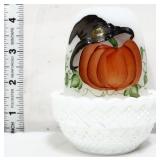 Mosser white iridescent pumpkin fairy lamp