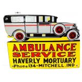 Powder coated 10x7.5 Ambulance Service sign