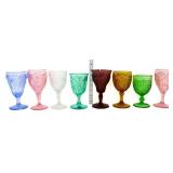 Lot of 8 vntg glass stemware