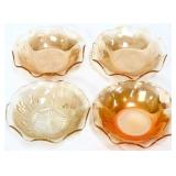 4 marigold carnival iris & herringbone bowls
