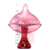 Cranberry 7in jack in pulpit vase