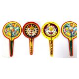 Lot of 4 vntg metal noise makers