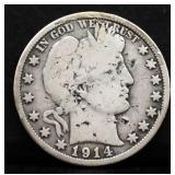 1914S barber half dollar