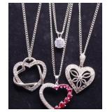 Lot of 4 gemstone necklaces, lab created