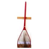 Vintage red wood fishing net