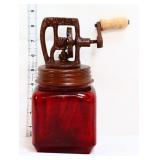 Red #10 glass churn