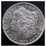 1879 Morgan silver dollar