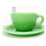 Vntg Fire King jadeite cup & saucer