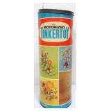 Vntg Tinkertoy round container w/ contents
