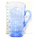 Light blue Deco style ribbed pitcher