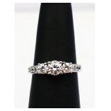 Sterling white sapphire ring, lab created