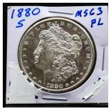 1880S Morgan silver dollar