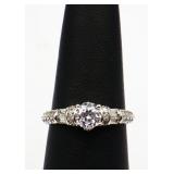 Sterling white sapphire ring, lab created