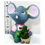 Fenton Worstell blue Plant Baby mouse figure
