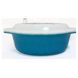 Vntg Pyrex horizon blue oval dish w/ lid