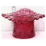 Fenton cranberry 5in jack in pulpit vase