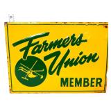 Vtg metal 14x10 Farmers Union Member sign