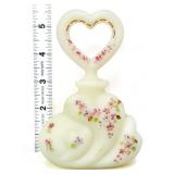 Fenton ivory perfume bottle, heart stopper